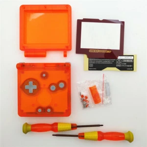 Transparent Orange Clear Shell Housing Case Red Screen For Game Boy Advance SP - Picture 1 of 6