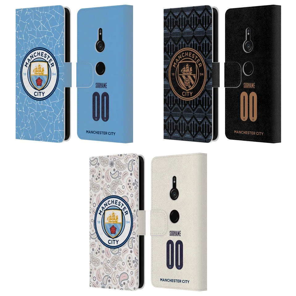KIT DE INSIGNIA PERSONALIZADO MANCHESTER CITY FC 2020/21 FUNDA LIBRO DE CUERO PARA TELÉFONOS SONY 1 Foto 1 de 4