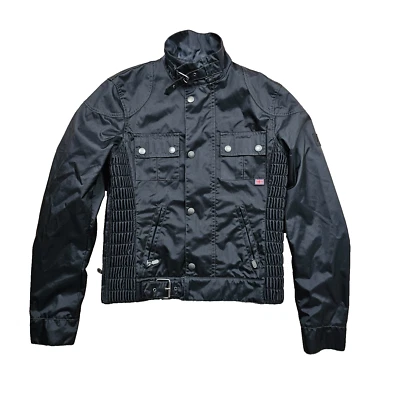 Chaqueta Belstaff Negra Cremallera Completa Etiqueta Dorada Gangster 1969 Talla 42 Mujer Foto 1 de 4