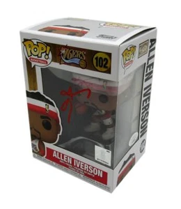 Figura Funko Pop autografiada de Allen Iverson de la corte #102 Philadelphia 76ers JSA - Imagen 1 de 9