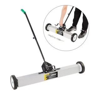 18"&24"& 36" Magnetic Floor Sweeper Metal Scrap Screw Rolling Roller Push Broom - Picture 1 of 16