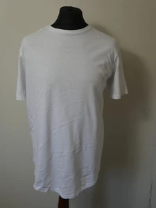 Camiseta CSG Curve Dobladillo Manga Corta Blanca Cuello Redondo Algodón - Talla Grande L (T478) - Imagen 1 de 8