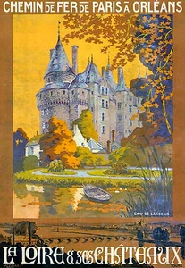 Affiche chemin de fer Paris Orléans - Langeais 2 - Foto 1 di 1