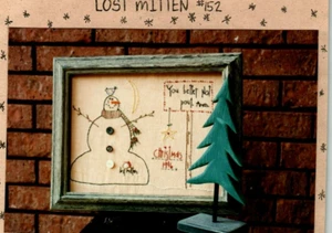 Lost Mitten Stitchery Pattern Primitive Embroidery Snowman Christmas Sign - Picture 1 of 2