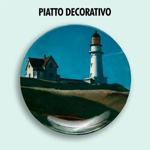 PIATTO DECORATIVO DECORATIVE PLATE Edward Hopper Faro Lighthouse mare luce ARTE - Foto 1 di 2