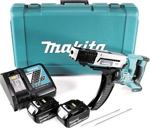 Makita 18v Cordless Autofeed Screwdriver Kit DFR750RTE 75mm 2 x 5.0ah Batteries - Picture 1 of 7