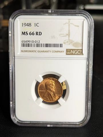 1948 P Lincoln Cent NGC MS 66 RD- Stunning Luster, Pristine Quality, Invest Now! Cover
