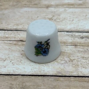 Blue Morning Glory Porcelain Vintage Collectors Thimble - Picture 1 of 9