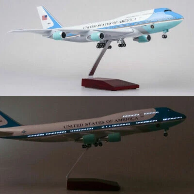 1/150 47cm US Air Force One Airplane Diecast Model w/ Undercarriage& Voice Lamps - Image 1 of 4
