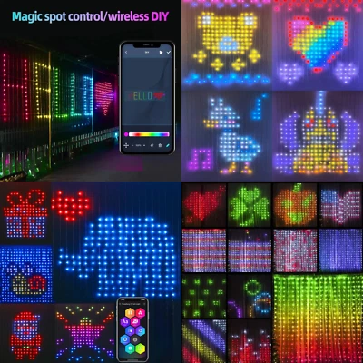 Tenda Led Luminosa 400  Luci Natalizie Multicolore con Controllo App 3x3/2x2 Mt - Immagine 1 di 3