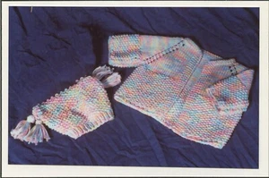 Plymouth Knitting Pattern #C106 Fantasy Naturale Baby Raglan & Hat Set Easy Knit - Picture 1 of 2