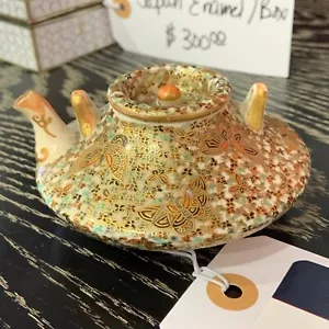 Antique Japanese Miniature Satsuma Gold Teapot Meiji - Picture 1 of 5
