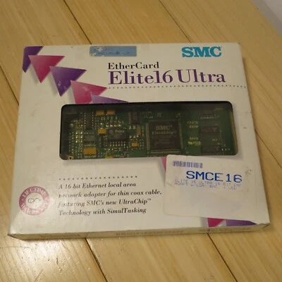 SMC Ethercard Elite16 Ultra 61-600455-002 BNC Ethernet ISA Card - Image 1 of 4