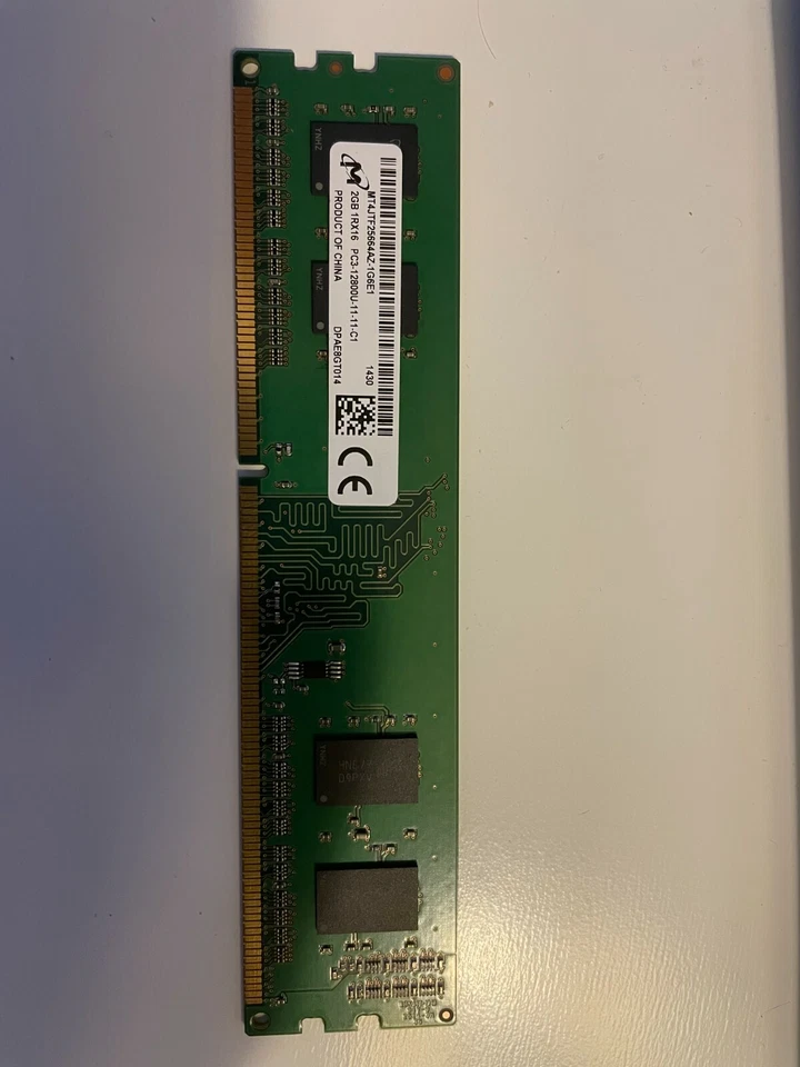 Micron 2GB 1RX16 PC3-12800U DDR3 Memory RAM MT4JTF25664AZ-1G6E1 - Image 1 of 2