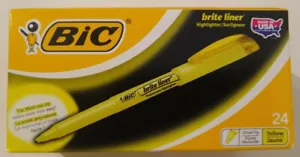 Evidenziatore fodera Bic Brite, punta scalpello, giallo, confezione da 24/ - Foto 1 di 5
