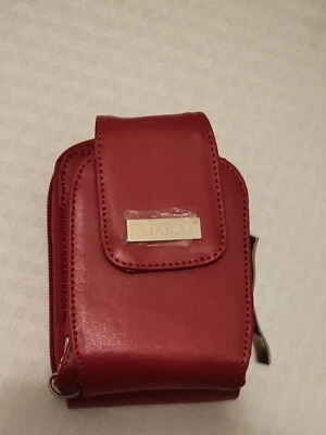 Carteira e porta-cartões Buxton vermelha pequena com 2 alças - Imagem 1 de 4