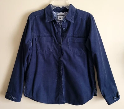 Columbia Sportswear Co. Corduroy Jacket Women's SZ Lg Blue Narrow Wale Lined - Image 1 of 4