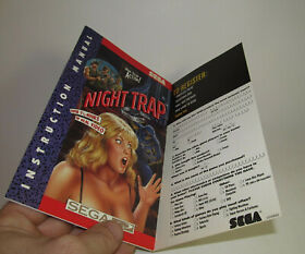 Night Trap Sega CD Authentic Instruction Manual Booklet Nice Shape w/ Reg Card