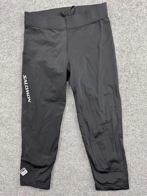 Pantalones para mujer Salomon Acti Lite medianos negros con cremallera bolsillo cordón leggings Foto 1 de 4