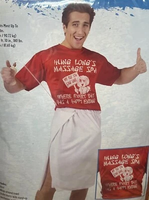 New Happy Ending Funny Gag Adult Costume Hung Long’s Massage Spa OSFM Fun World - Image 1 of 4