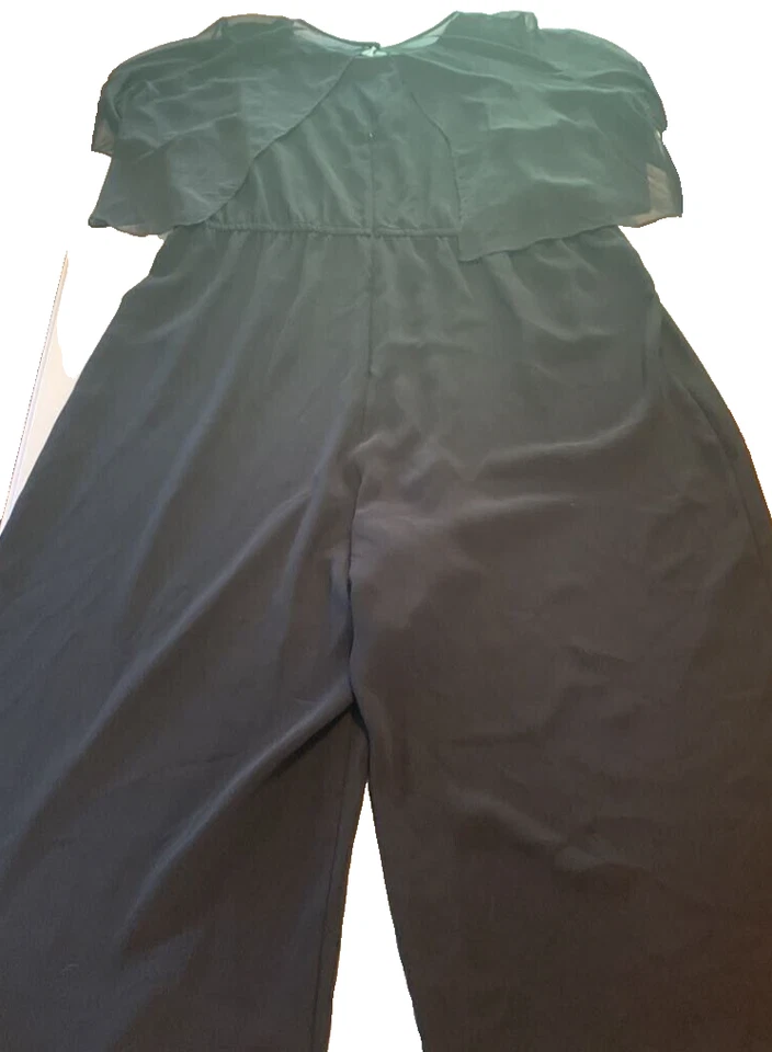 Женский комбинезон Alfani Illusion Overlay с широкими штанинами черный короткий рукав плюс 22 Вт - Изображение 1 из 4