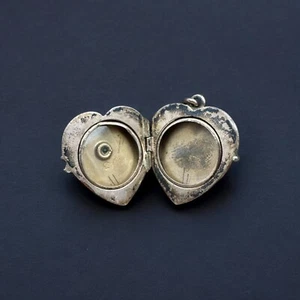 Antikschmuck 30er Jahre! Denkmal Silber 875 ANHÄNGER FÜR BILDER FOTO Herz Vintage - Bild 1 von 23