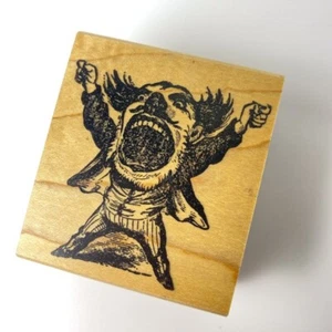 Screaming Man~Vintage~Barker~Shouting~Rubber Stamp~1.25"X2.5"~Gumbo Graphics - Picture 1 of 8
