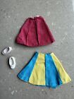 Vintage Sindy Doll Mix N Match Yellow Top,Patterned  Skirt Trendy Girl Shoes Vgc