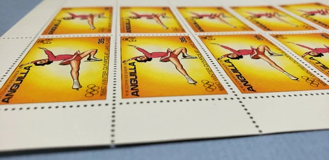 Republic of Anguilla 1980 13th Winter Olympic Games, Lake Placid MNH sheet Cover