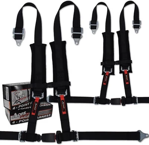 4 Point Harness With 2 Inch Padding ez Buckle Technology black pair - Picture 1 of 5