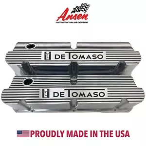 Ford De Tomaso SBF Pentroof Polished Tall Valve Covers - Finned, Ansen USA - Picture 1 of 5