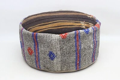Puf Kilim Hecho a Mano, Puf de Piso Vintage, Bolsa de Frijoles Kilim Oriental, Código 9 Foto 1 de 4