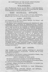 The Rushall Estate Wiltshire 1917 en venta, 4.600 acres - pueblos circundantes - Imagen 1 de 1