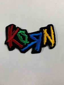 Vintage Korn Bügelbild bestickt Patch mehrfarbig Logo gruselig - Bild 1 von 2