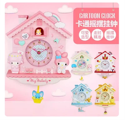 Reloj de pared My Melody Cinnamoroll Little Twin Stars Kawaii dibujos animados decoración hogar Foto 1 de 4
