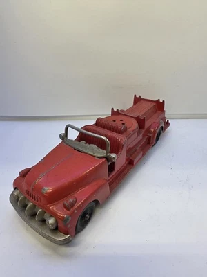 Camión de bomberos de juguete Hubley Kiddie de colección de los años 50 diecast metal rojo EE. UU. 468 Foto 1 de 4