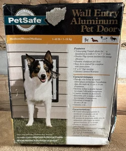 PetSafe Wall Entry Aluminum Pet Door Medium Dogs Up To 40lbs 8-1/8” 11-3/4” - Picture 1 of 11