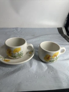 Syracuse Poppy Railroad China 2 Cups And 1 Saucer - Picture 1 of 7