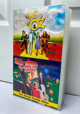 WIZARD OF OZ / WILLY WONKA VHS (SEALED) - Brand New 2 Movie UK Video Tape (2002) - Image 1 of 4