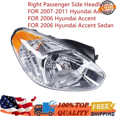 For 2006-2011 Hyundai Accent GS/SE/GLS/SR Accent Right Passenger Headlight Foto 1 de 4
