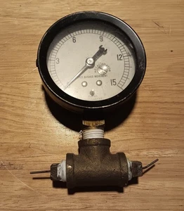 Vintage MARSH INSTRUMENT COMPANY Gauge 0-15 Bronze Brushed Movement Skokie IL - Picture 1 of 3