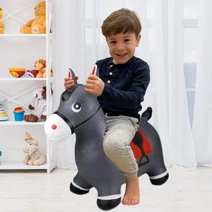 Tolva hinchable BounceZiez con bomba - caballo gris - Imagen 1 de 2