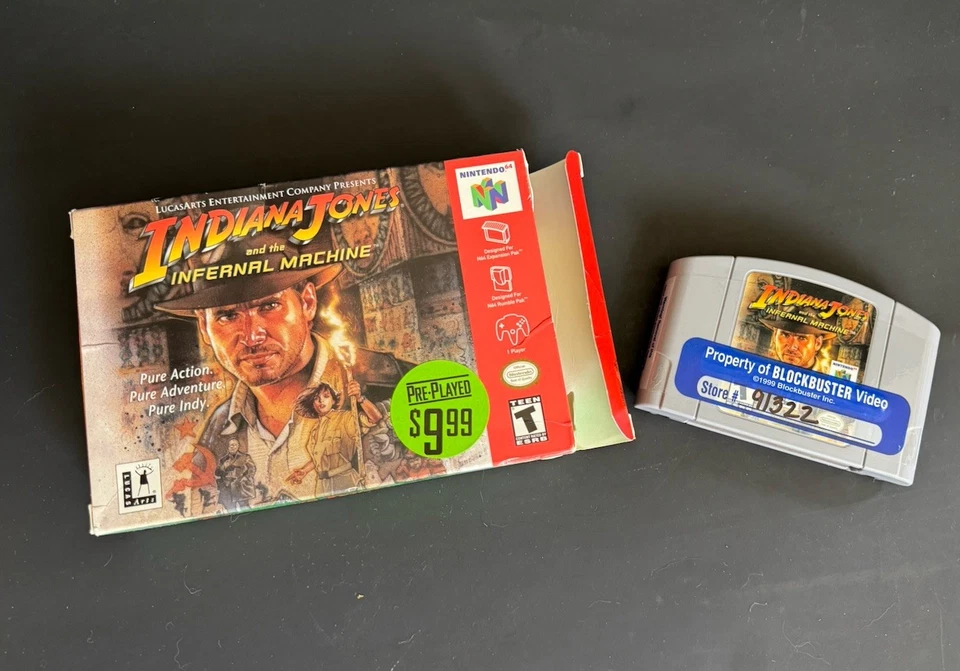 Indiana Jones and the Infernal Machine N64 Nintendo Authentic w Box Works - Image 1 of 4
