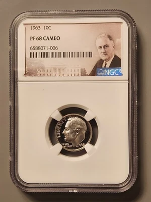 1963 Roosevelt Dime-NGC Proof 68-Cameo - Image 1 of 2
