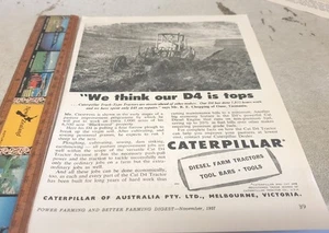1957 CATERPILLAR D4 CRAWLER TRACTOR Original Australian Sales Advert - Picture 1 of 1