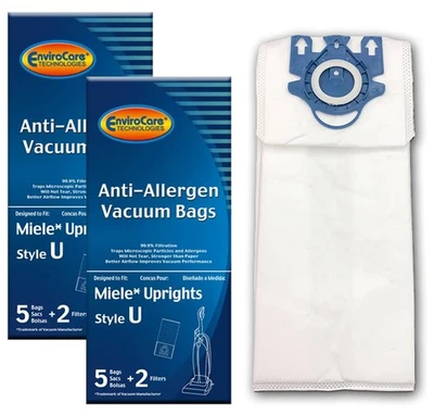 Replacement Allergen Vacuum Bags for Miele Upright Style U 10 bags and 4 Filters - Image 1 of 4