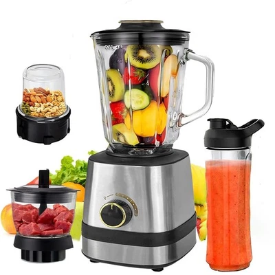 FORRLITE 4-in-1 Standmixer Mixer Smoothie Maker mit 1,8 L Mixbehälter mit 6 Klingen