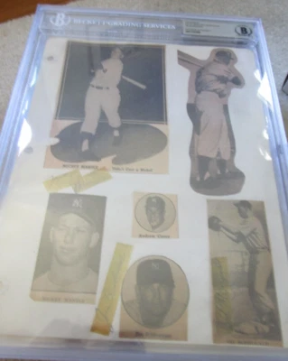 Mickey Mantle Rookie Era (d.1972) Brideweser McDougal Signed 8.5x11 Sheet BAS - Image 1 of 4