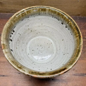 Vintage Studio Pottery Abstract Serving Bowl Planter Stoneware Signed - Picture 1 of 15