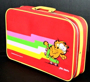 1978 Garfield Cat Child Luggage Suitcase Cartoon Kat's Meow ~ Vintage - Picture 1 of 12